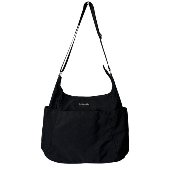 Baggallini All Around Hobo Black Adjustable Strap Purse Crossbody Bag - Picture 1 of 14